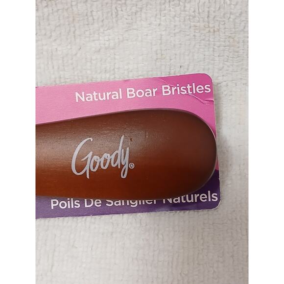 Goody Natural Boar Bristles Styler 8" Hairbrush Smooth Sleek Hair Wood Handle - Picture 4 of 7